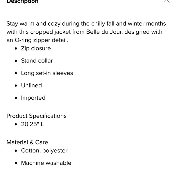 NWT Belle du jour Junior XL Teddy soft pink O ring zip cropped jacket top - Picture 5 of 5